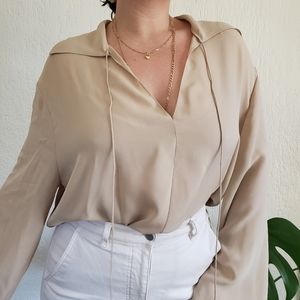 Theory Silk Long Sleeve Blouse